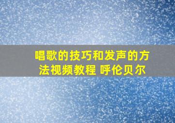 唱歌的技巧和发声的方法视频教程 呼伦贝尔